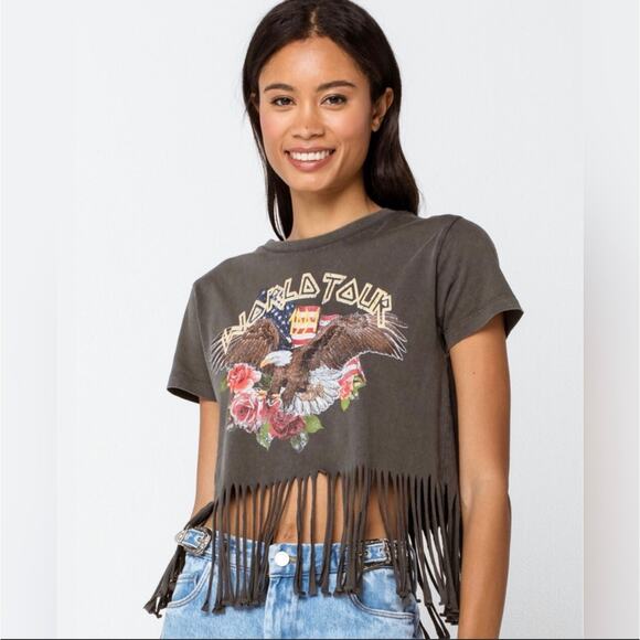 FULL TILT American Eagle Flag Crop Top Sz M - Picture 1 of 7
